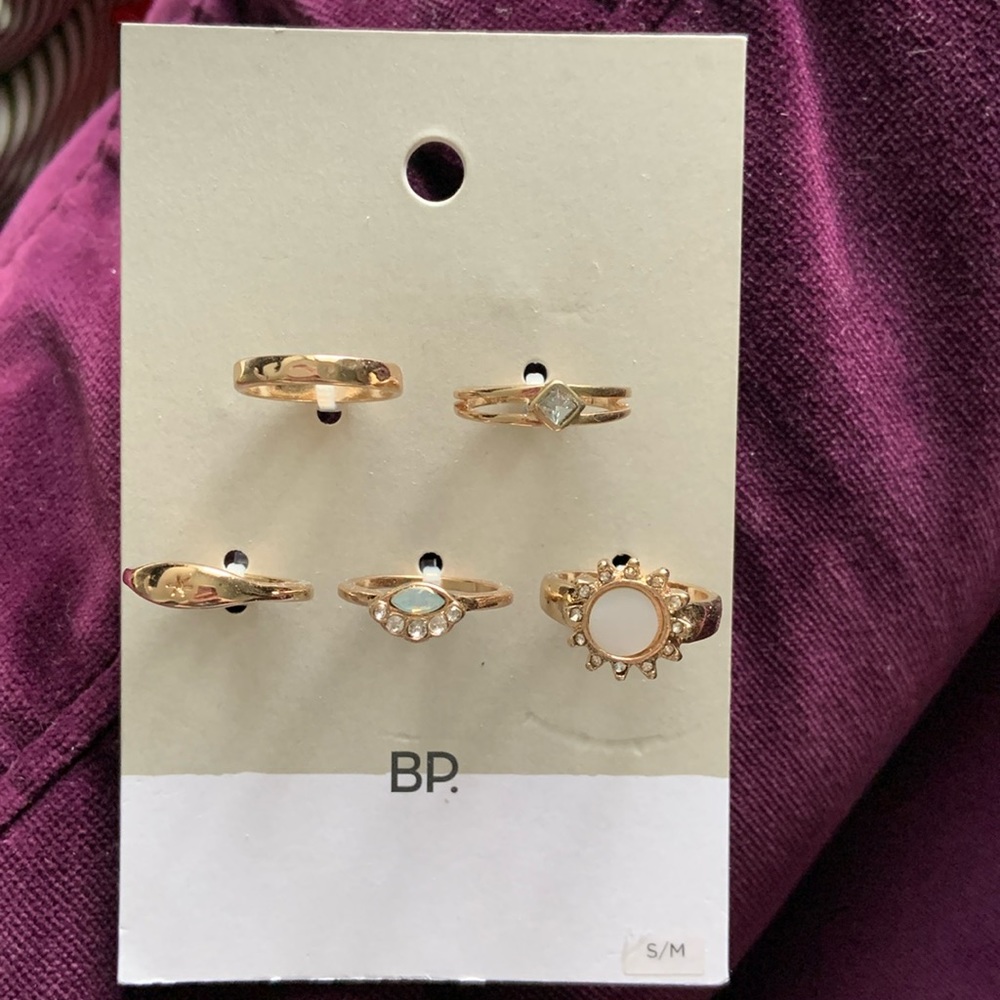 BP Gold Tone S/M Mixed Rings